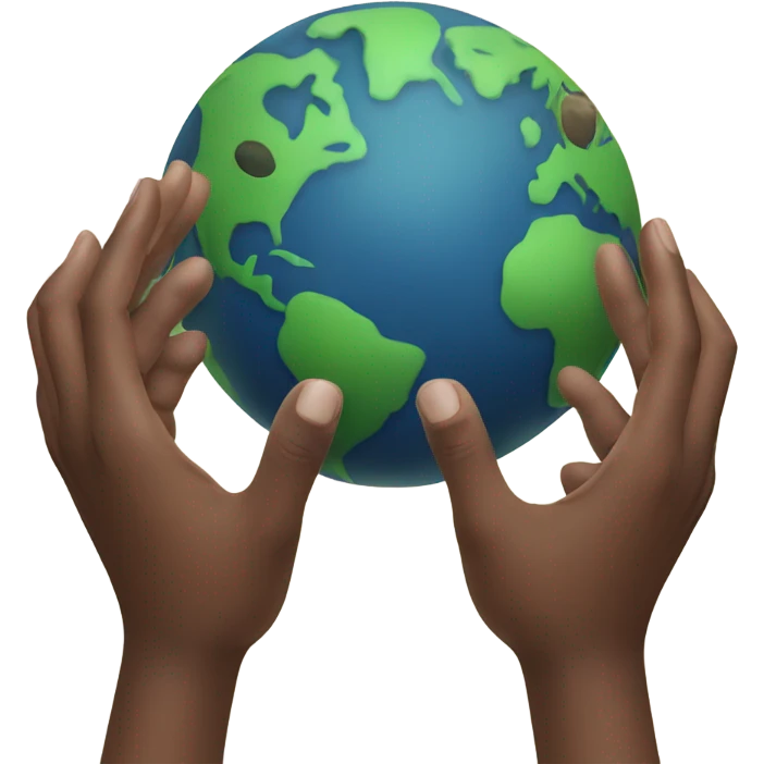 hands holding earth emoji