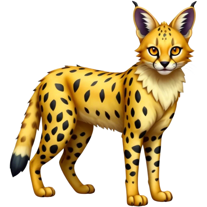 Epic Edgy Colorful Serval-Vernid full body emoji