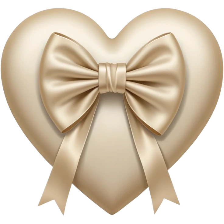 white heart with beige bow emoji