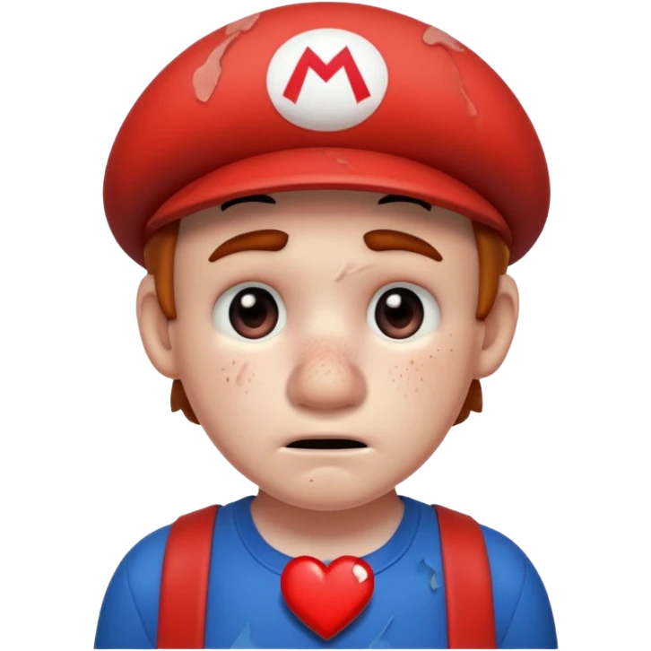Mario bros con corazón roto emoji