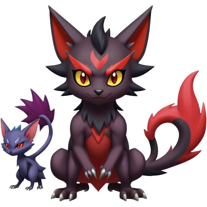 Edgy Cute Cool Kawaii Litten-Noivern-Zoroark-Noibat-Pokemon Full Body  emoji