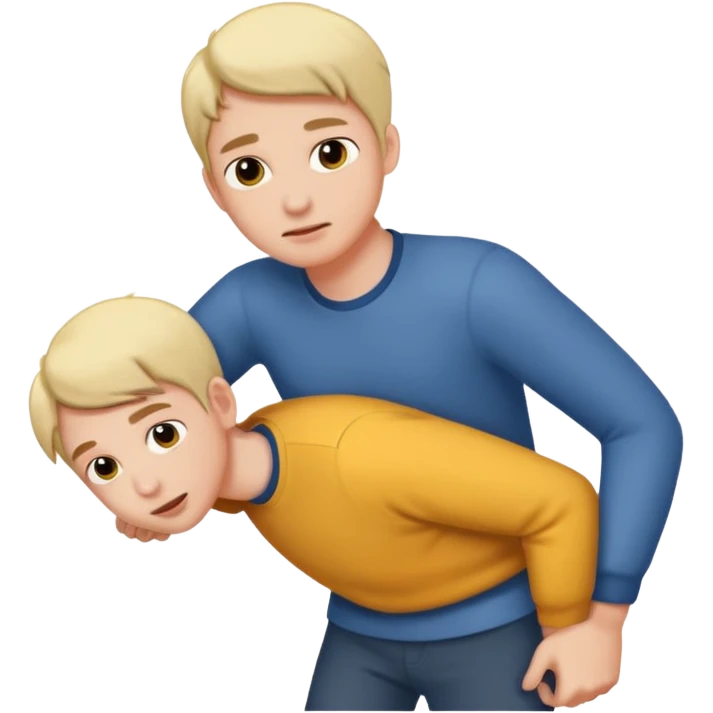 사람을 뒤에서 미는 상황 emoji