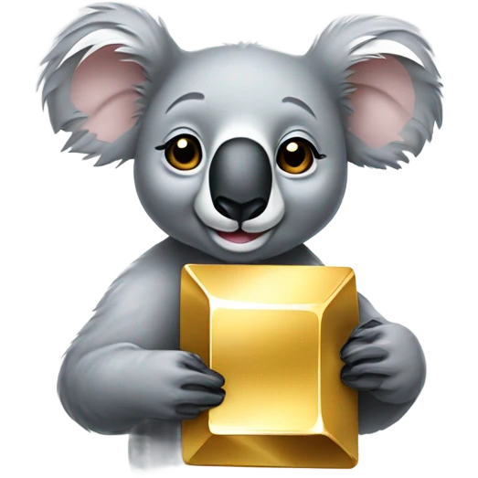 Women Koala with gold bar  emoji