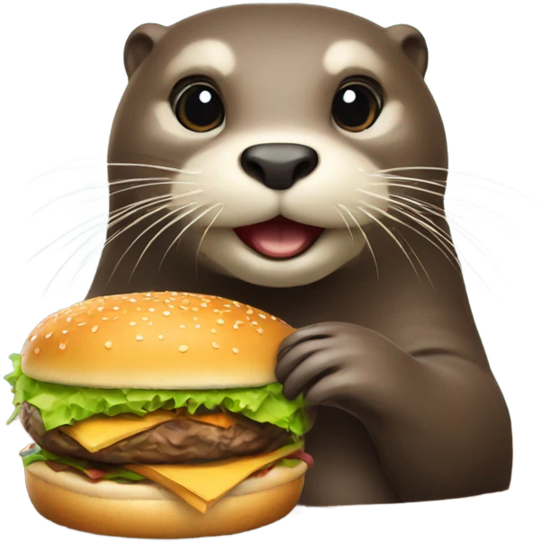 Otter with a burger emoji