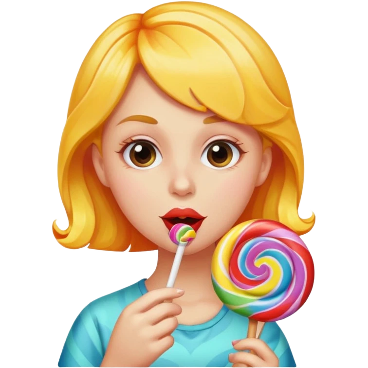 Girl sucking lollipop  emoji