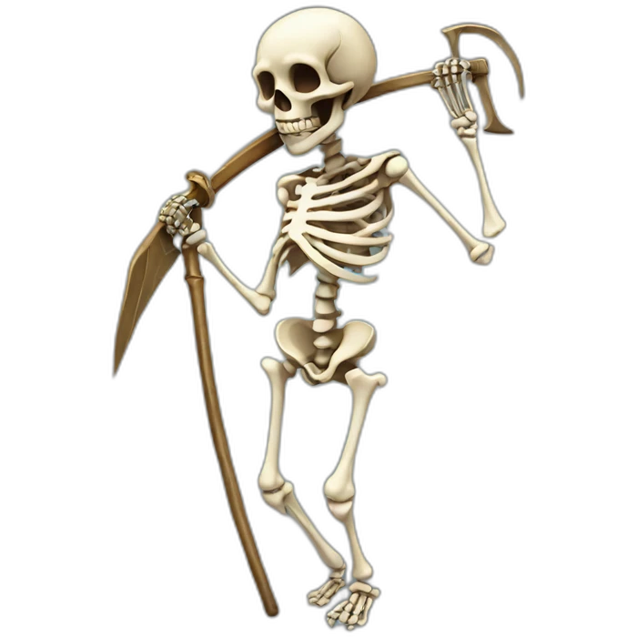 Skeleton holding a scythe emoji