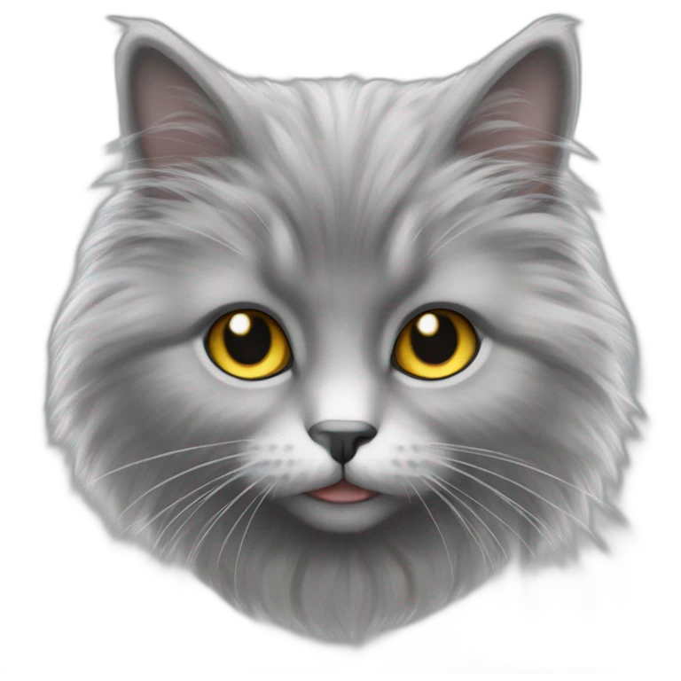 Light and dark grey cat angora emoji