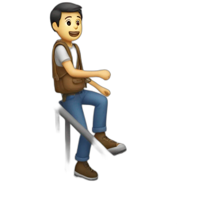 Hombre subiendo escalera emoji