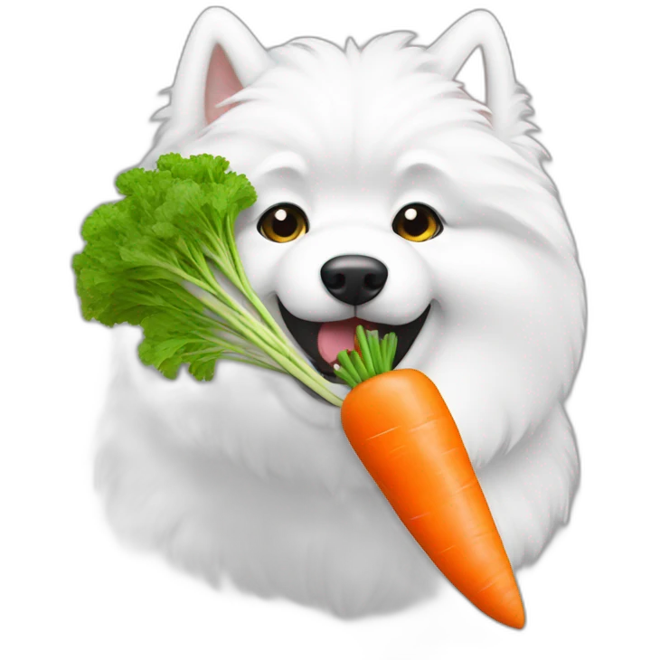 samoyed eating a carrot emoji