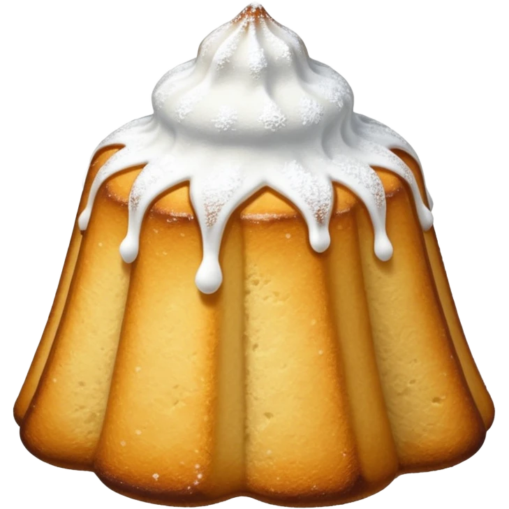 Generami l’emoji di un pandoro con lo zucchero a velo sopra. La forma del pandoro è quella standard  emoji