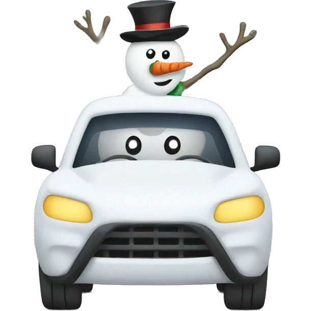 Snowman driving  emoji