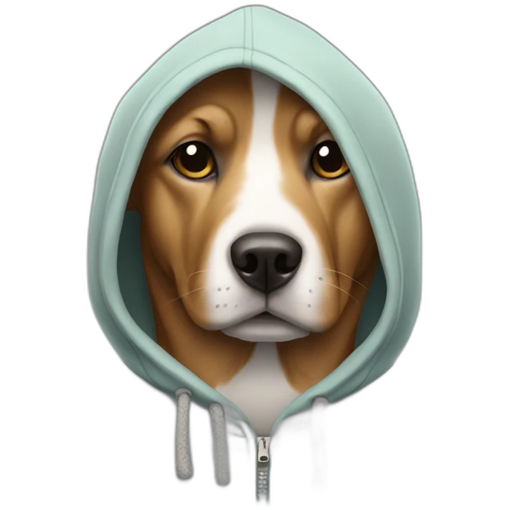 Dog wearing a hoodie  emoji
