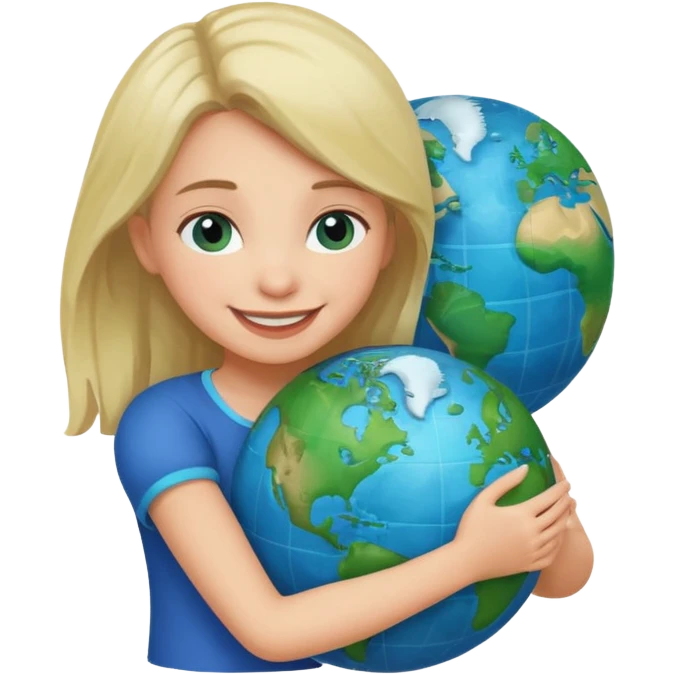 girl hugging the world emoji