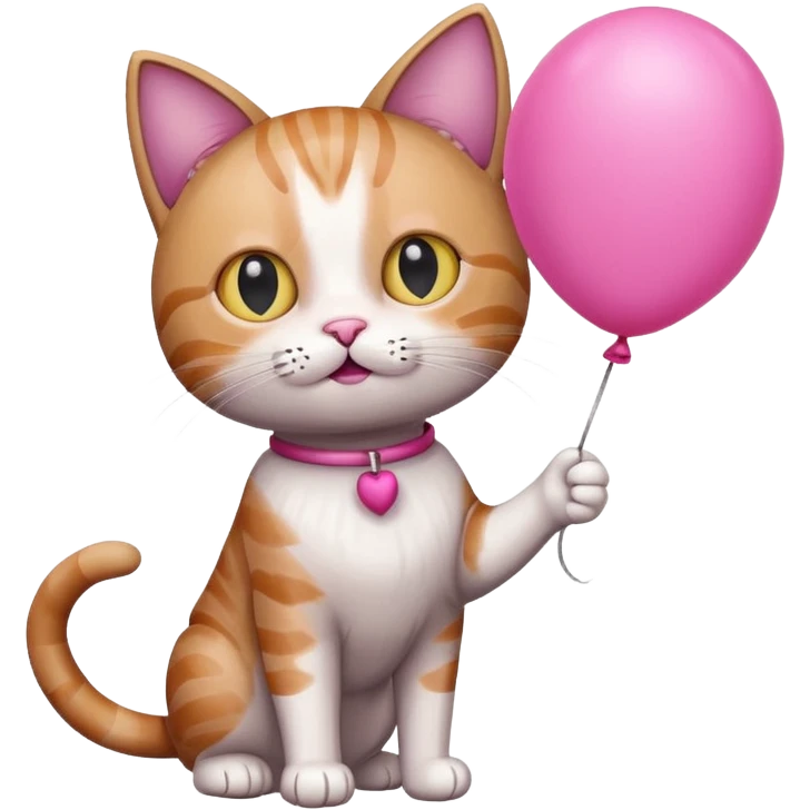 Cat with pink balloon emoji