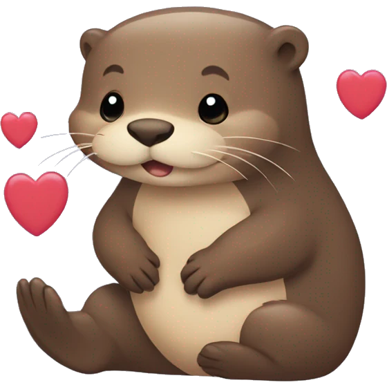 otter-in-love-with-hearts-around emoji