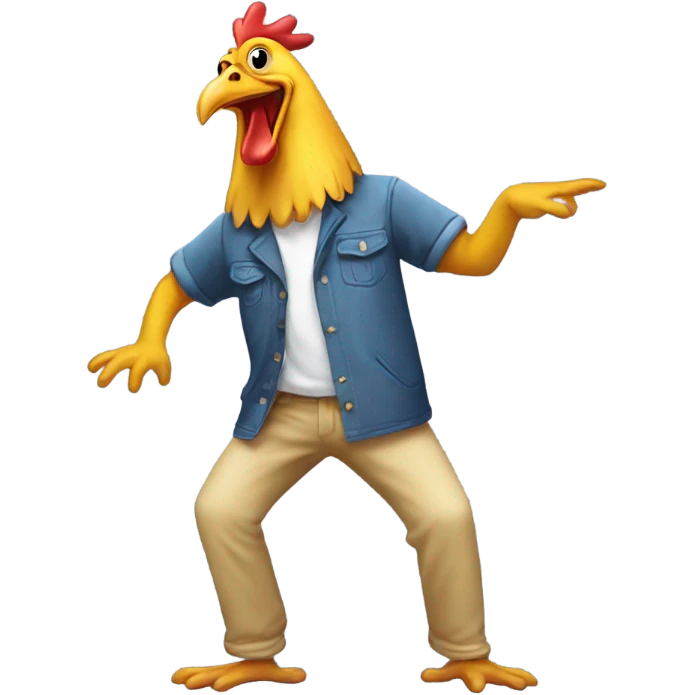 Chicken dancing ￼ emoji