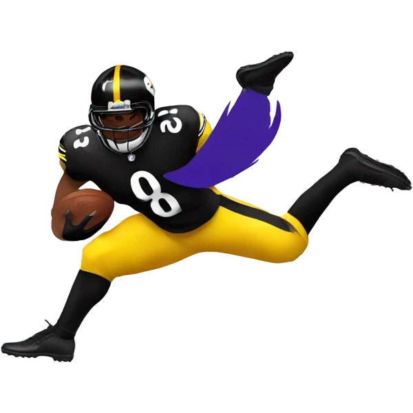 Steelers kicking a raven emoji