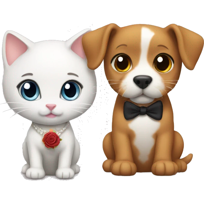 a kitty marrying a dog  emoji