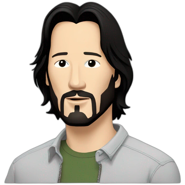 keanu-reeves cartoon wearing shirt emoji