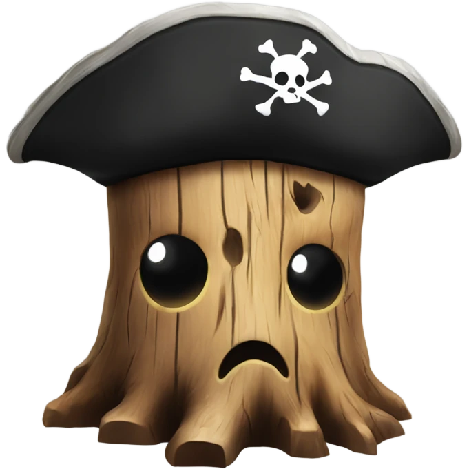 tree stump with a pirate hat emoji