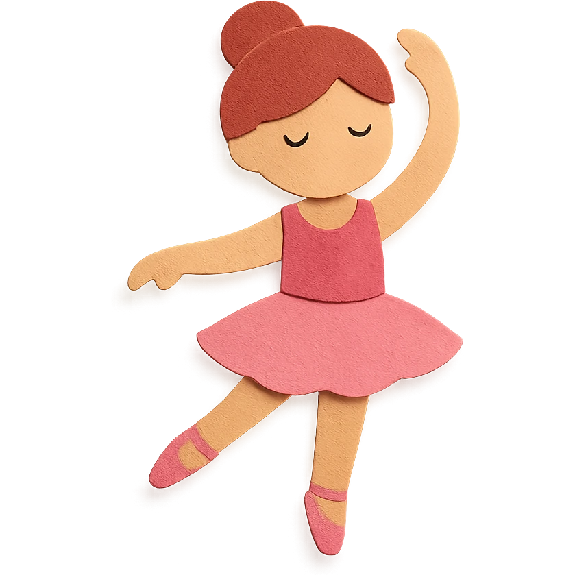 ballerina girl with layered paper look emoji