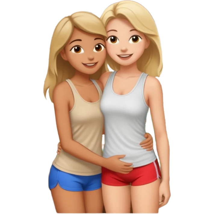 a girl, big butt, white, on her porch, having sex with another girl, no pants emoji