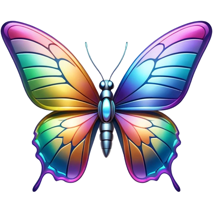 Robotic Iridescent Rainbow Cybernetic Futuristic Cyber Butterfly emoji