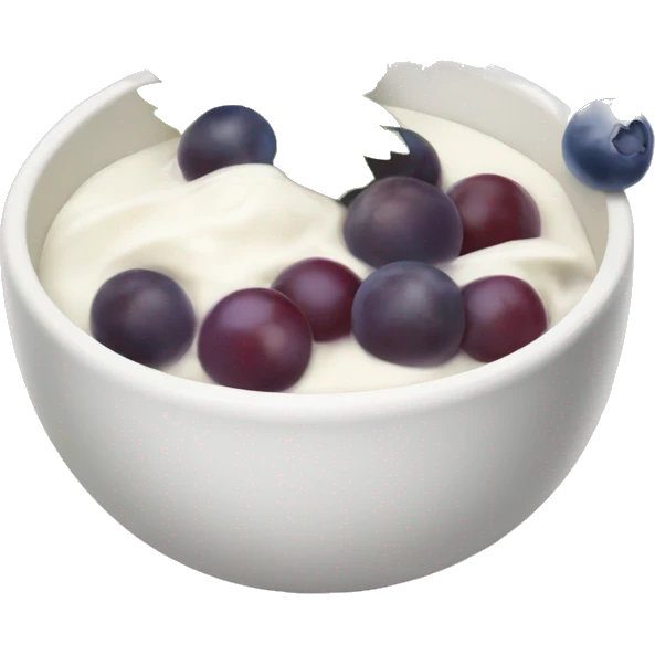 yoghurt bowl with grapes and blueberries emoji