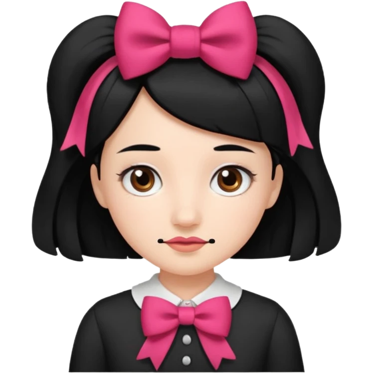 Adolf Hitler Like a girl hair with a bow  That he has black hair and a small mustache like Hitler  emoji