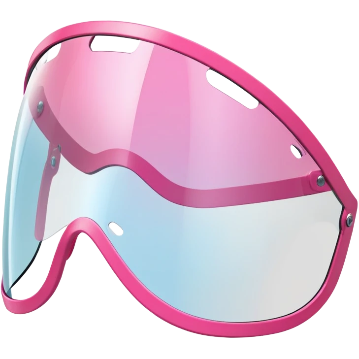 curved frameless pink shield visor, Y2K fashion, sleek one-piece lens design emoji