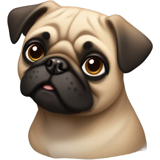 black and brown pug emoji