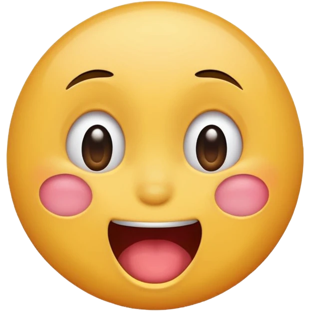 Happy laughing shocked face with no blush emoji