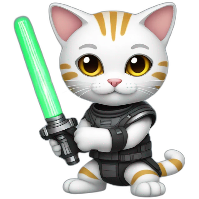 Sci-fi cat character with lightsaber emoji