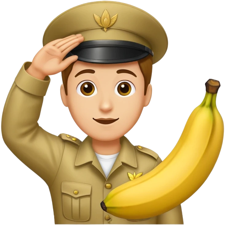 Saluting with a banana emoji