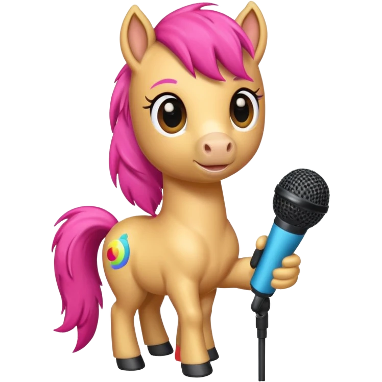 pony with microphone emoji