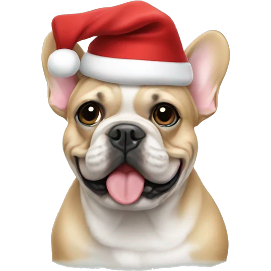 Frenchbulldog wearing a Christmas hat  emoji