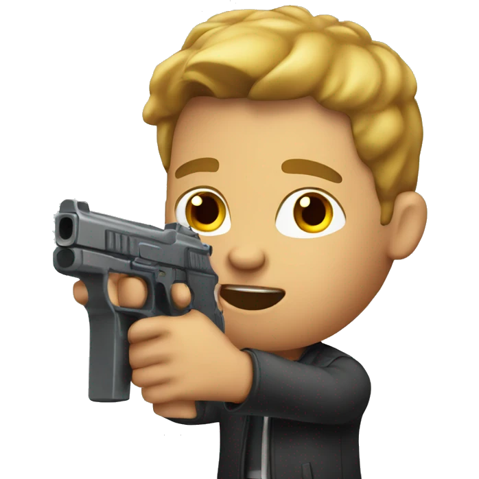 guy using toy gun emoji