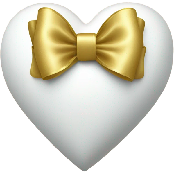 White love heart and gold bow emoji
