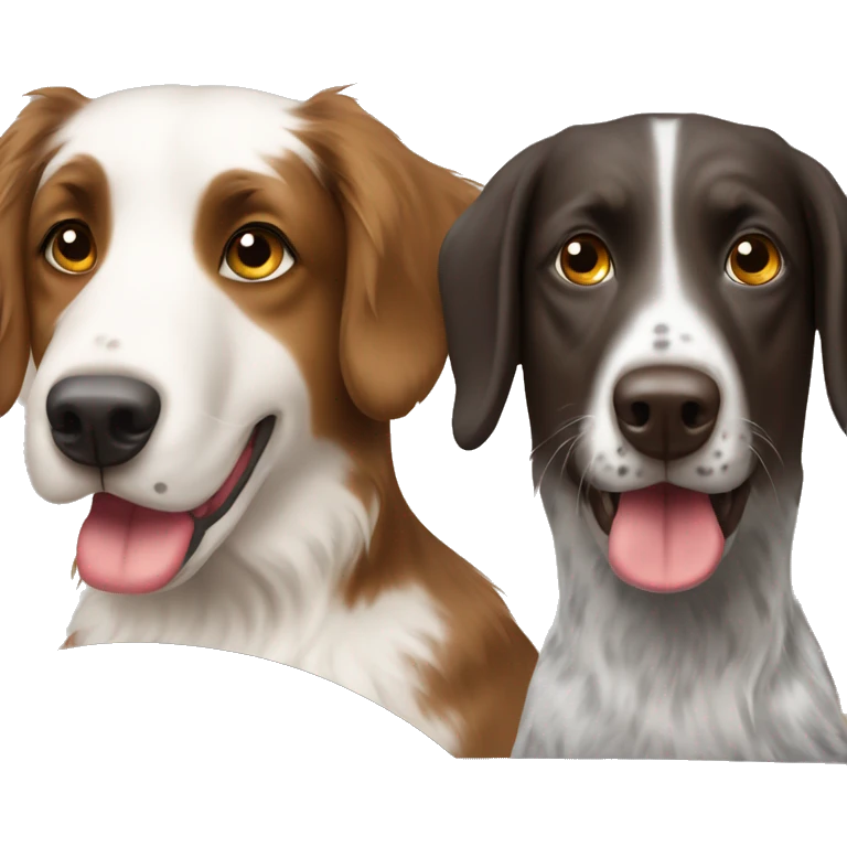 Australian Shepard and german pointer driving  emoji