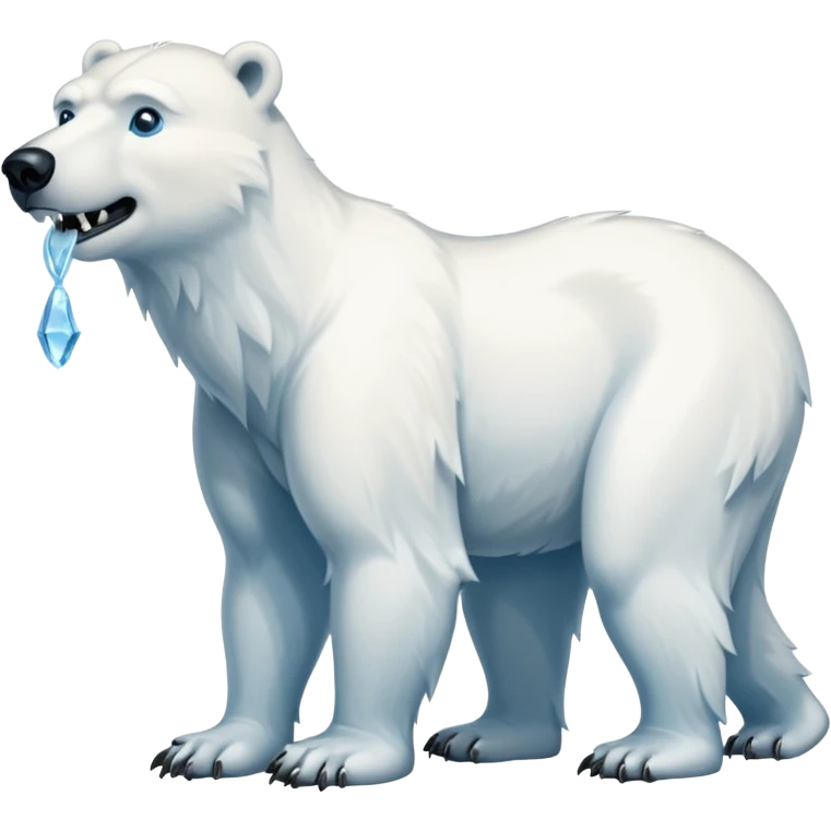 Polar bear with a wolf’s tail, thick neck fur, and long fangs emoji