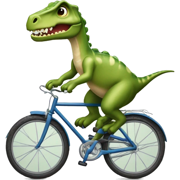 Crie um emoji de um dinossauro andando de bicicleta  emoji