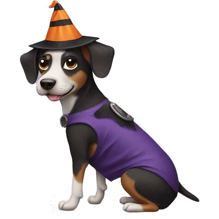 Dog wearing a Halloween costume  emoji