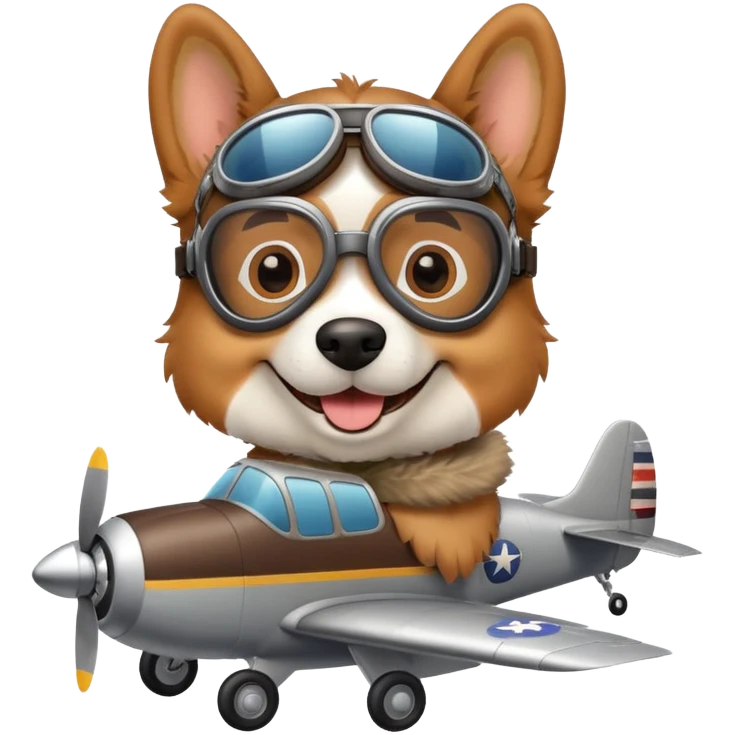 Dog flying a plane emoji