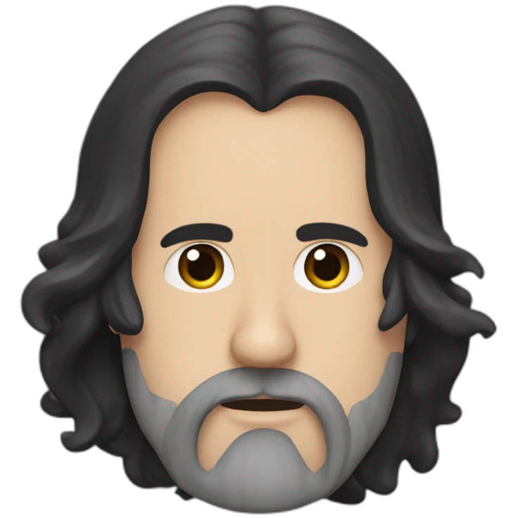 Krist Novoselic with long black hair and a black beard emoji