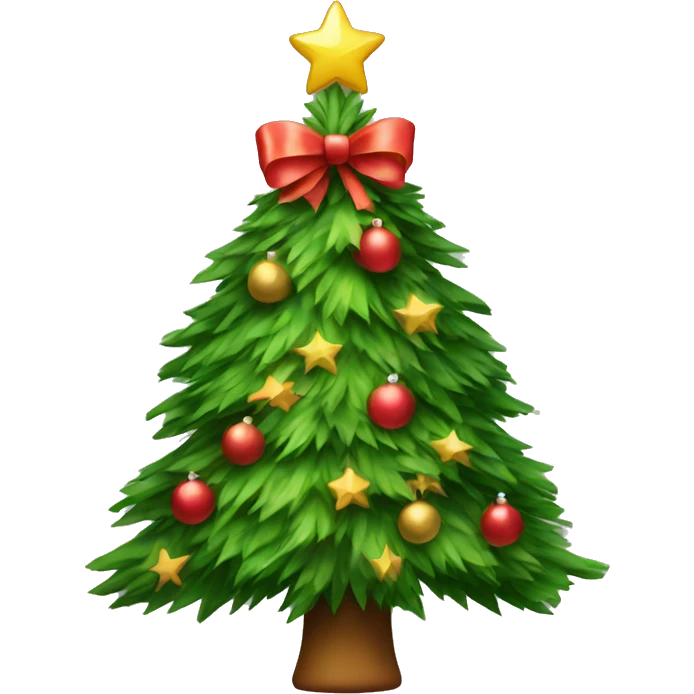 Christmas tree with a bow emoji