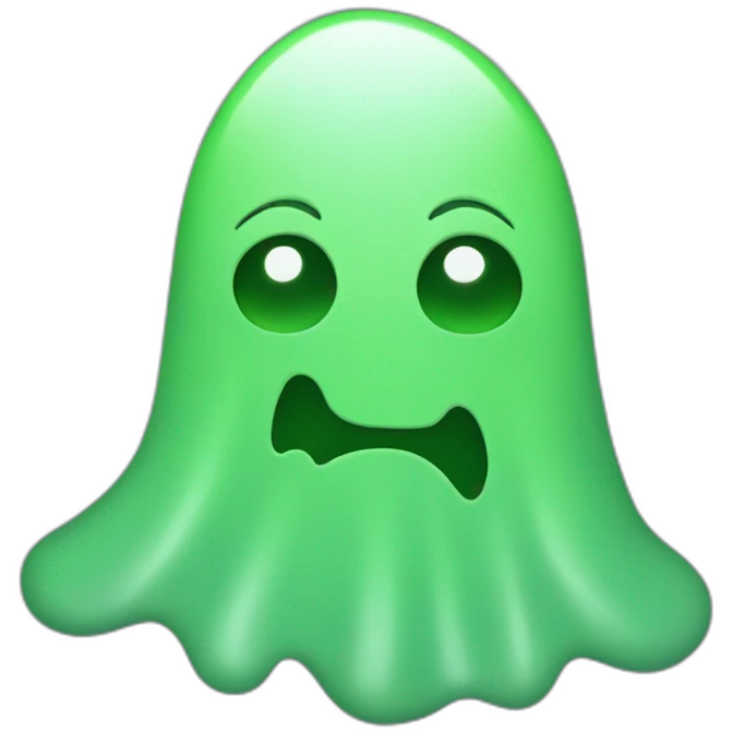 A green ghost emoji