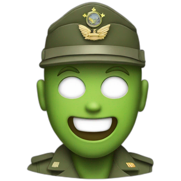 a smiley that do a military salut emoji