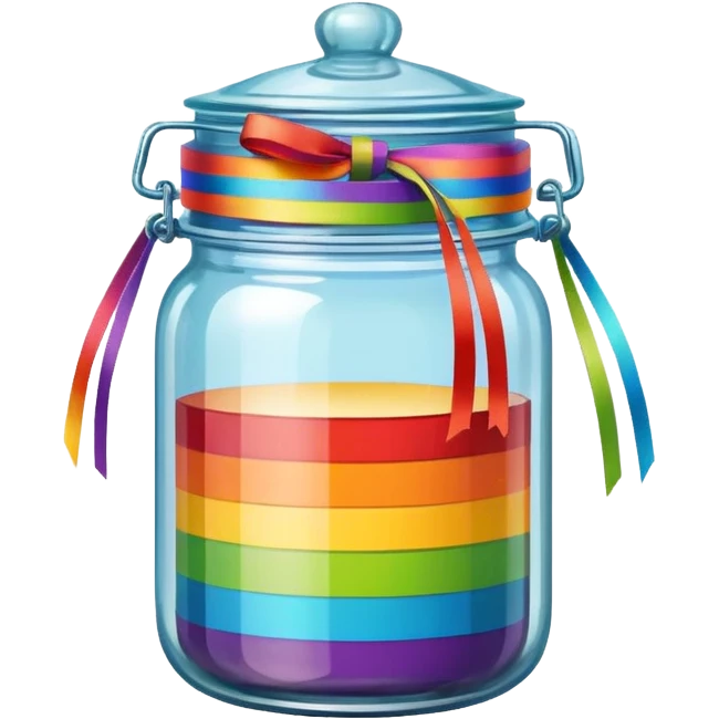 Rainbow Layered Jar	SRetro Ribbon Jar emoji
