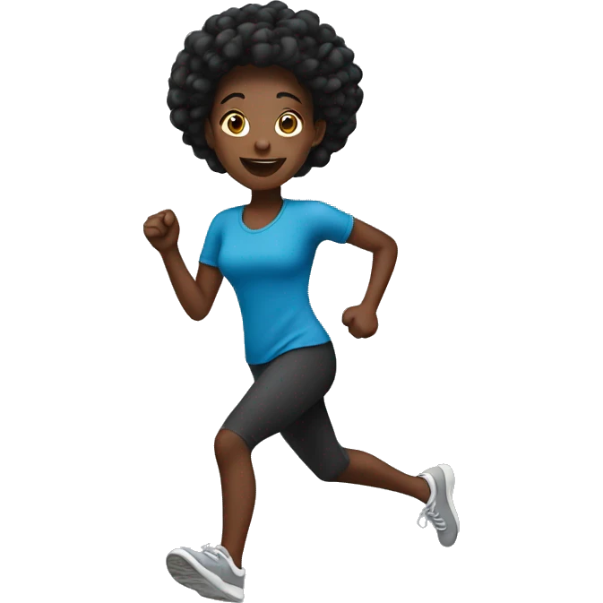 black girl running emoji
