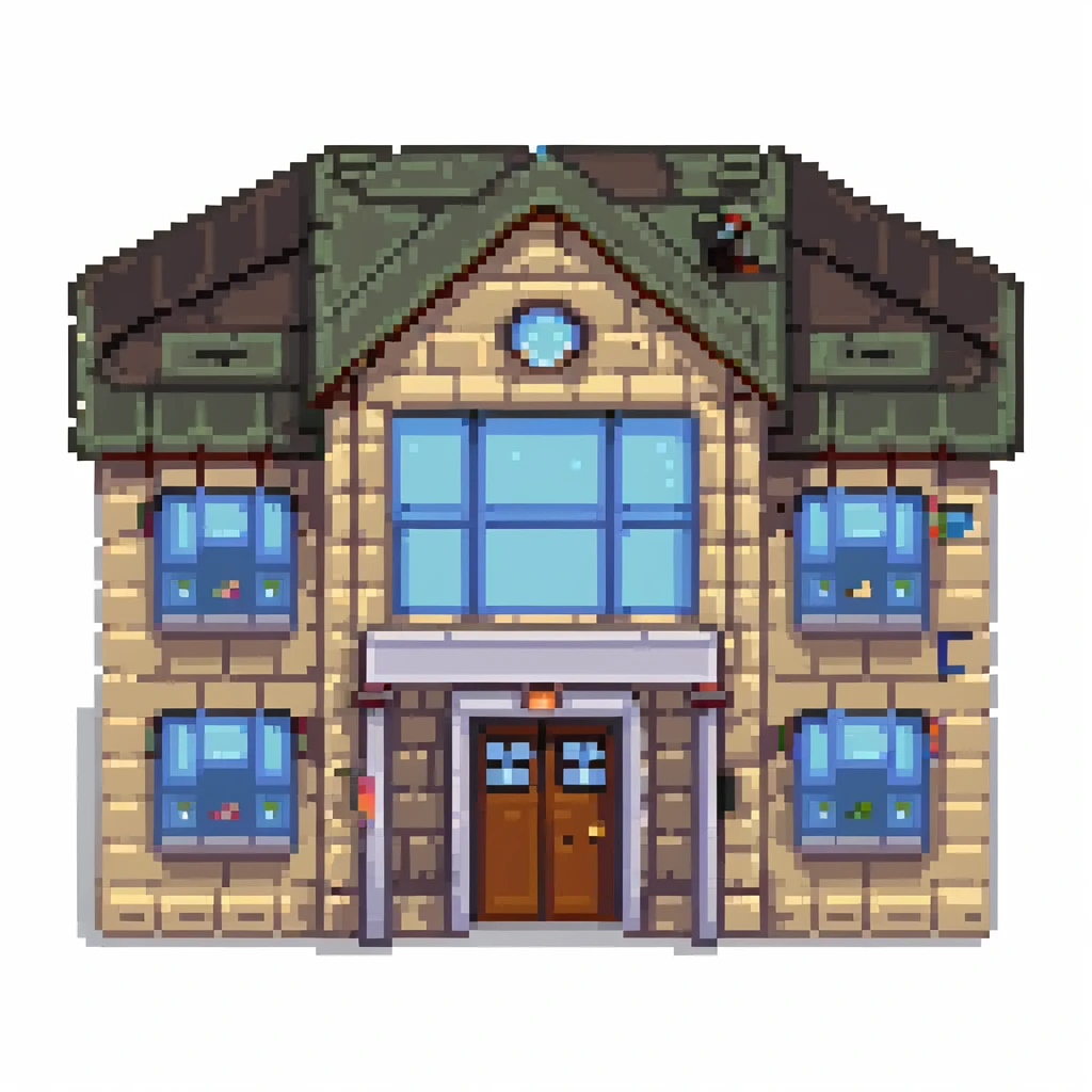 school building with windows and entrance emoji